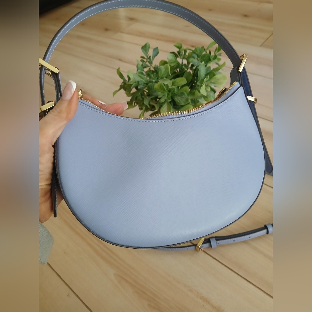 Kate Spade Madison Saffiano Leather Blue Crescent Shoulder/Crossbody Bag NWOT - Picture 10 of 12